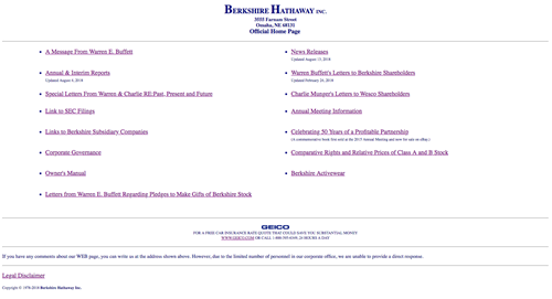 Web design - Berkshire Hathaway